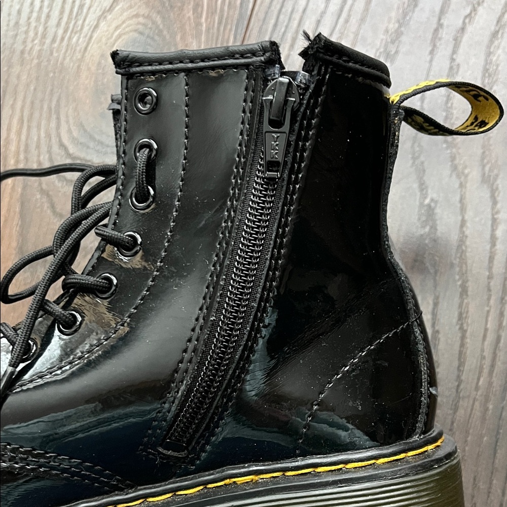 Dr. Martens Shiny Black Lace-Up Boots - Picture 4 of 16